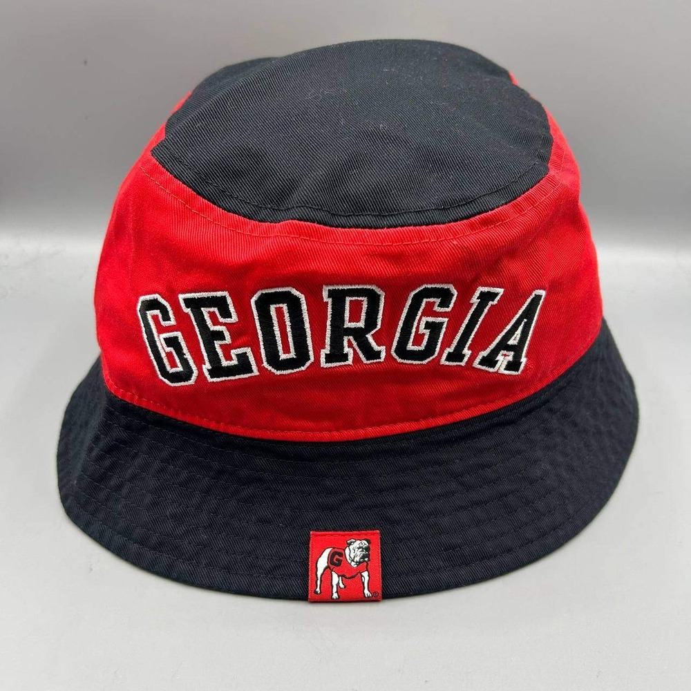 Nike Georgia Bulldogs Hat Men Medium Black Red Apex Bucket Cap Cotton New M